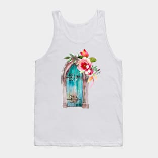 Watercolor door and peony Tank Top